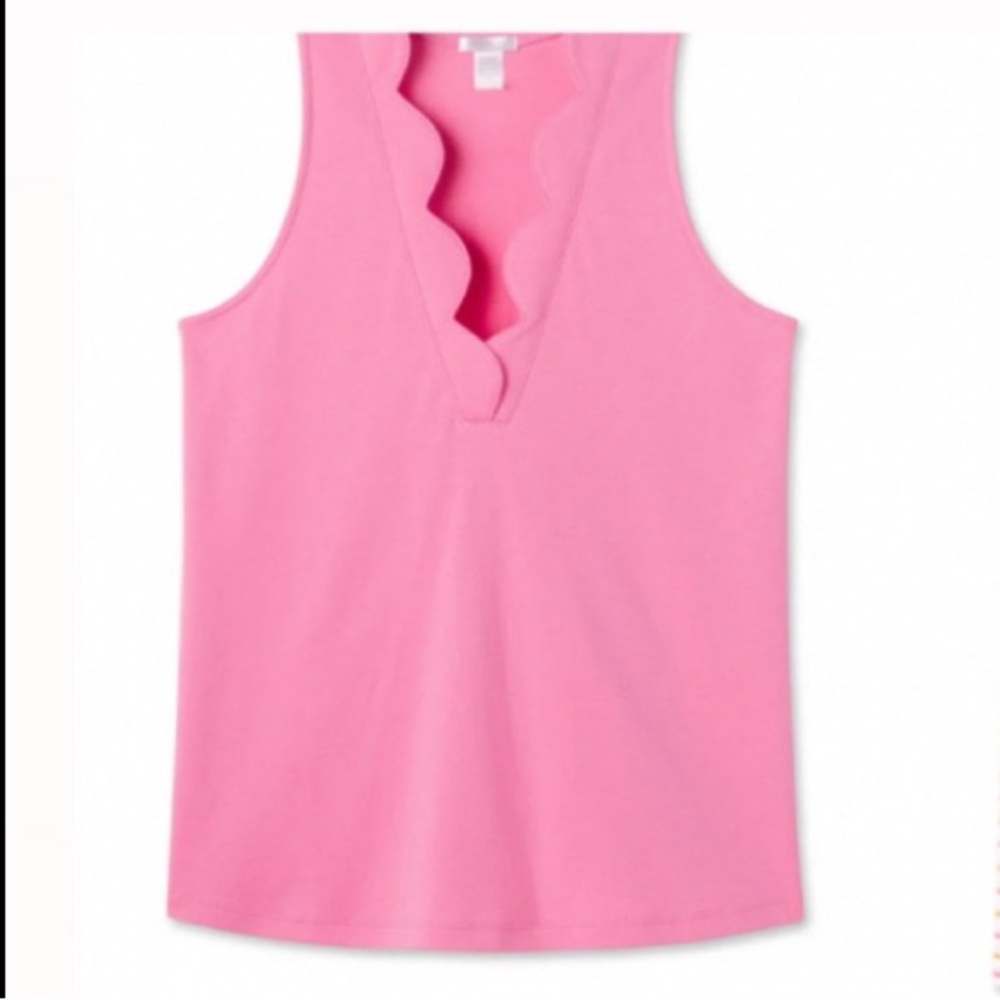 Pink Scalloped Edge Sleep Tank